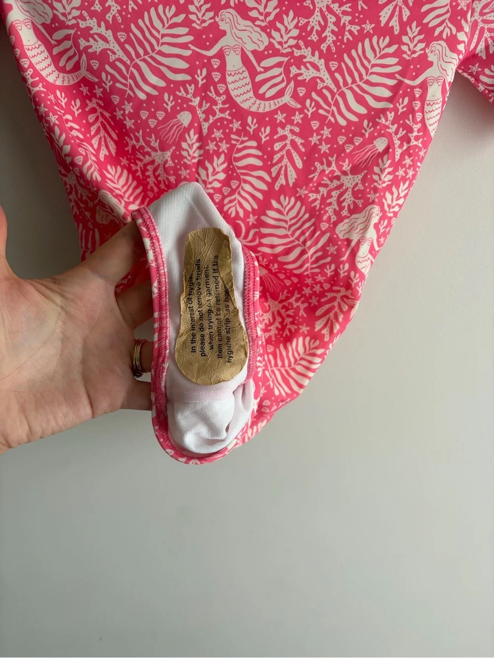 Mini Boden Pink Short-Sleeve Zip Front One-Piece Swimsuitsize 11-12 Years/ 152cm